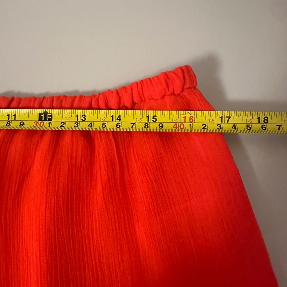 J. Crew Gwyneth Layered Slip Skirt in Red Crinkle Chiffon | Size Medium - Picture 9 of 11